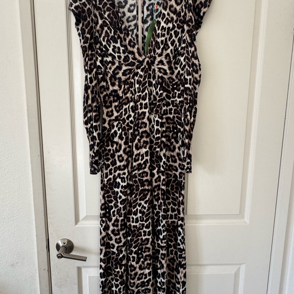 FARM Rio Leopard Print Midi Dress